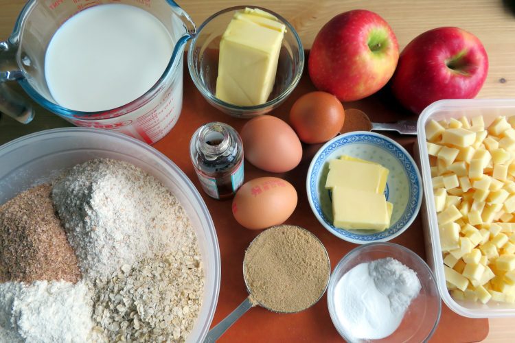 Cheesy Apple Breakfast Loaf Ingredients