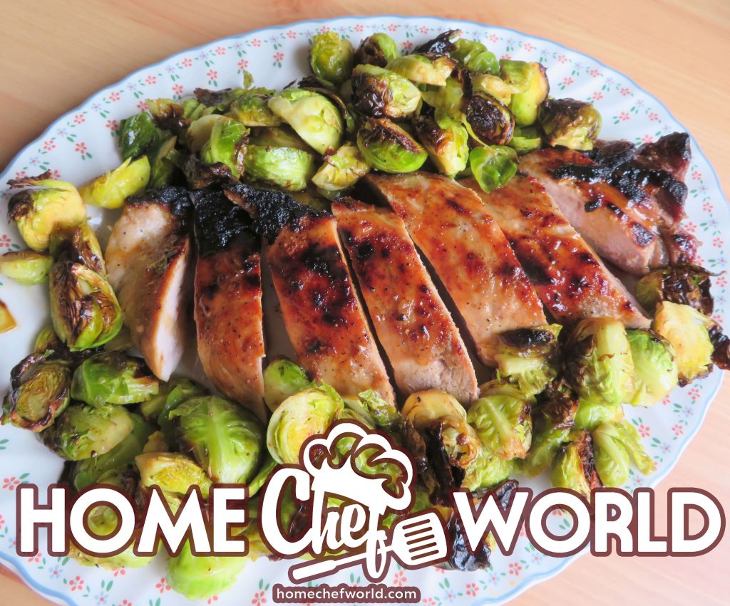 pork tenderloin with caramelized sprouts