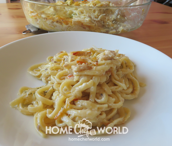Chicken Tetrazzini Ready to Eat on a Plate