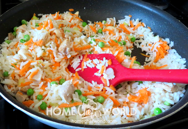 Mixing All Together for Classic Pork Fried Rice Recipe