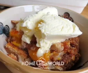 Praline Peach Cobbler Recipe Presentation