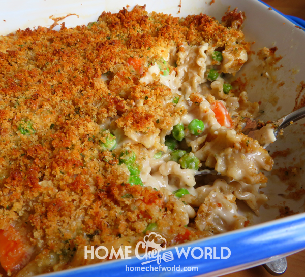 Chicken Noodle Casserole Out of the Oven