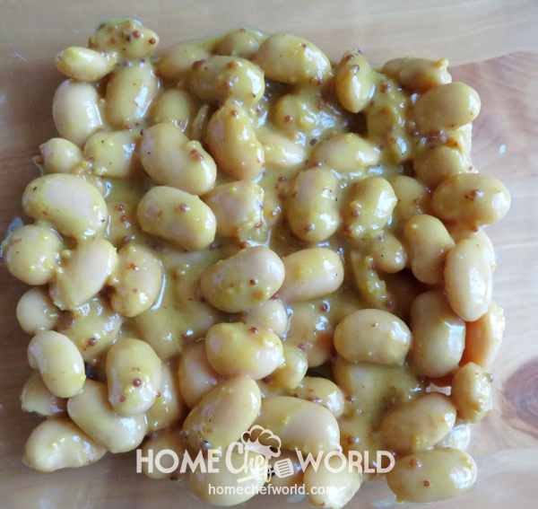 Lima Bean Poured Into Casserole Dish