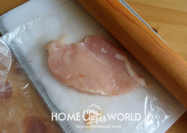 Preparing Chicken for Easy Chicken Margherita Recipe