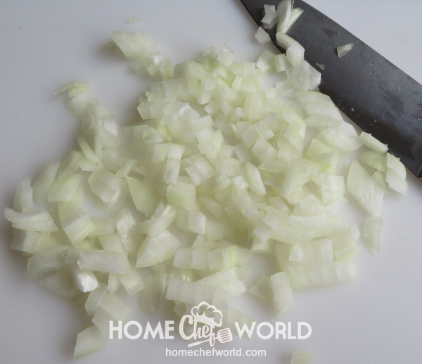 Chopping Onions for Fried Cabbage