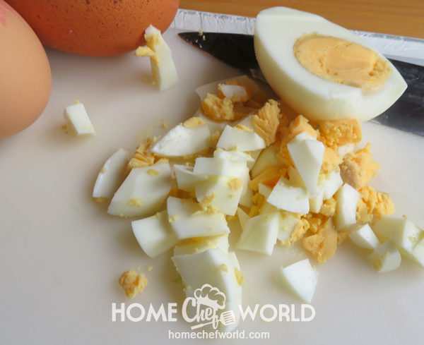 Chopping Hard Boiled Egg