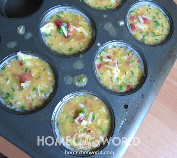 Filling Muffin Tins with Egg Muffins