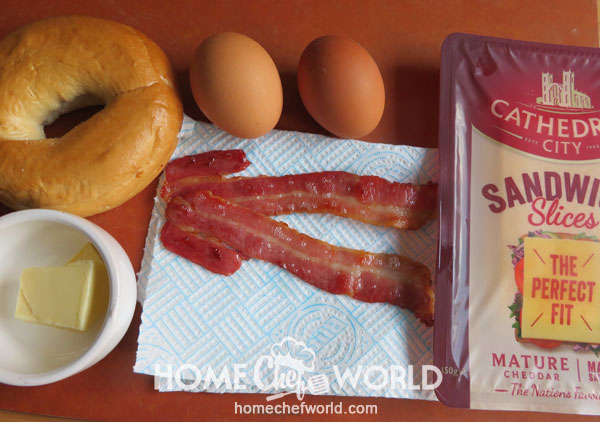 Ingredients for Bagel Breakfast Sandwiches Recipe